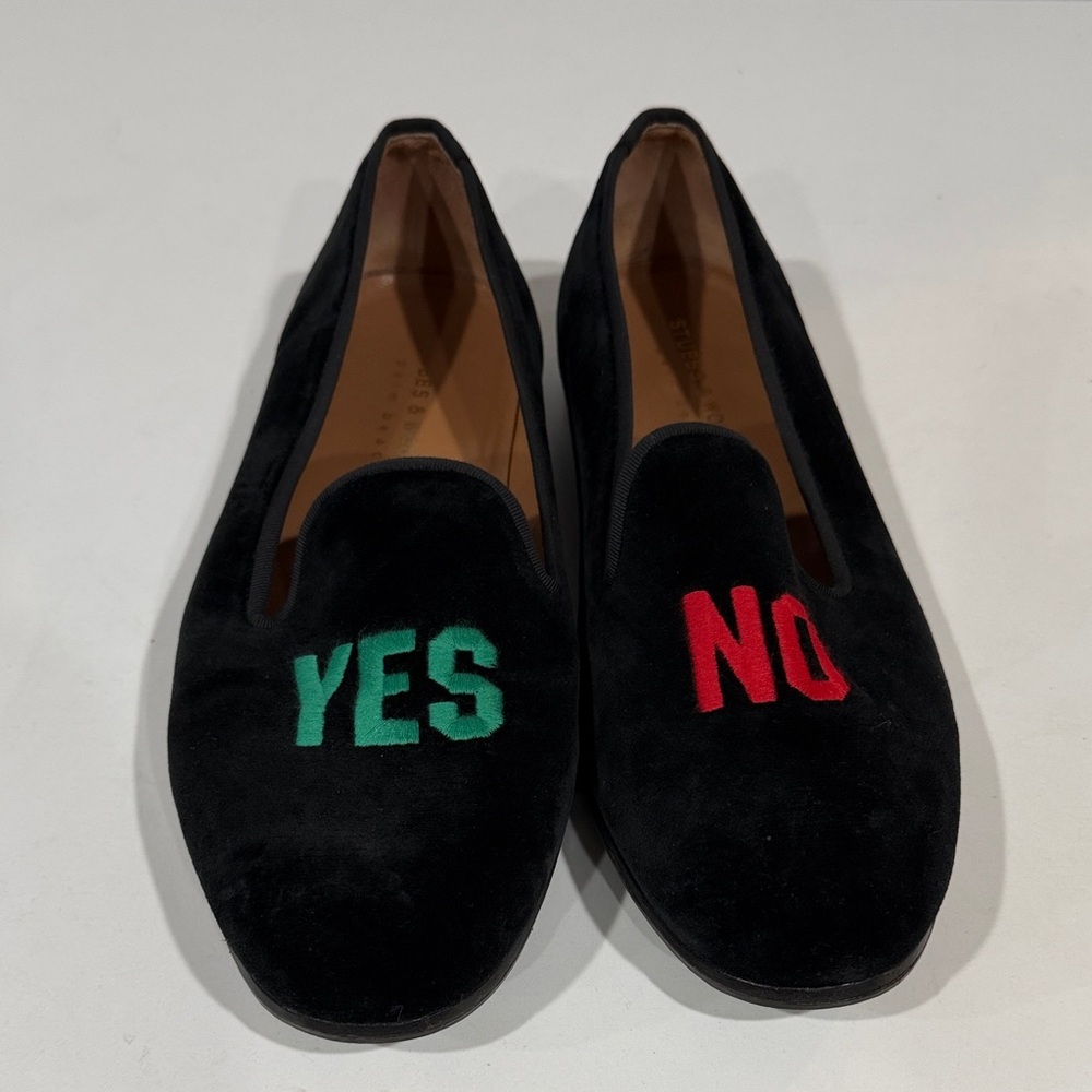 Stubbs & Wootton Black Velvet Slip-Ons